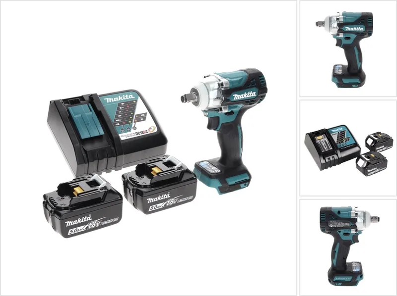 DTW 300 RT accu-slagmoersleutel 18 V 330 Nm 1/2" borstelloos + 2x accu 5,0 Ah + oplader de Makita – image du produit