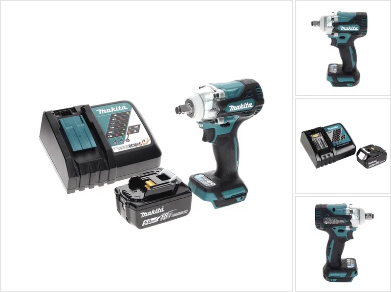 DTW 300 RT1 accu-slagmoersleutel 18 V 330 Nm 1/2" borstelloos + 1x accu 5,0 Ah + oplader fra Makita – produktbillede