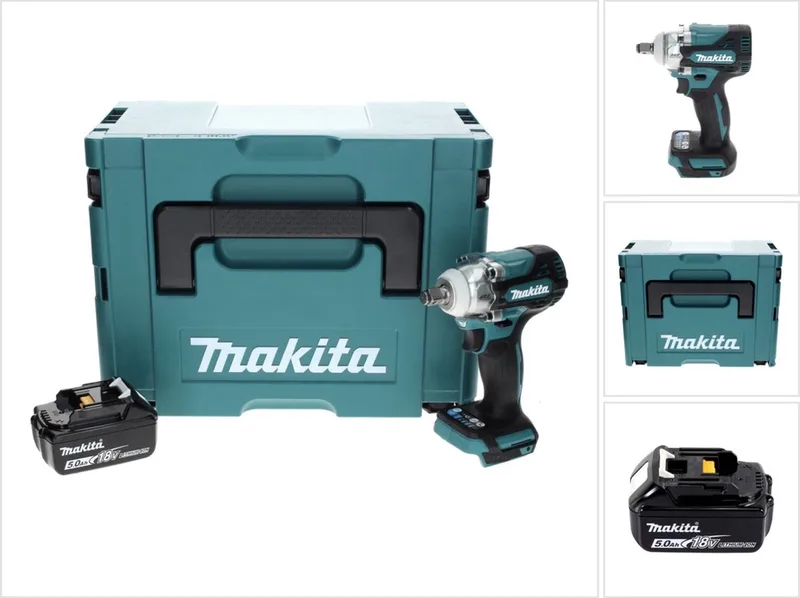 DTW 300 T1J accu-slagmoersleutel 18 V 330 Nm 1/2" borstelloos + 1x accu 5,0 Ah + Makpac - zonder oplader de Makita – image du produit