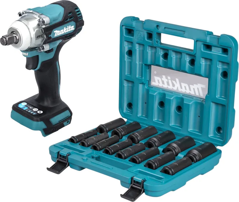 DTW 300 Z accu-slagmoersleutel 18 V 330 Nm 1/2" borstelloos + dopsleutelset 14-delig - zonder accu, zonder oplader de Makita – image du produit 1 sur 3
