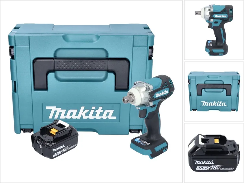 DTW 301 F1J accu slagmoersleutel 18 V 330 Nm 1/2" borstelloos + 1x oplaadbare accu 3.0 Ah + Makpac - zonder oplader fra Makita – produktbillede