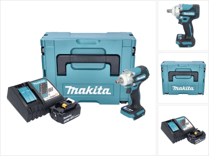 DTW 301 RF1J accu slagmoersleutel 18 V 330 Nm 1/2" borstelloos + 1x oplaadbare accu 3.0 Ah + lader + Makpac van Makita – productafbeelding