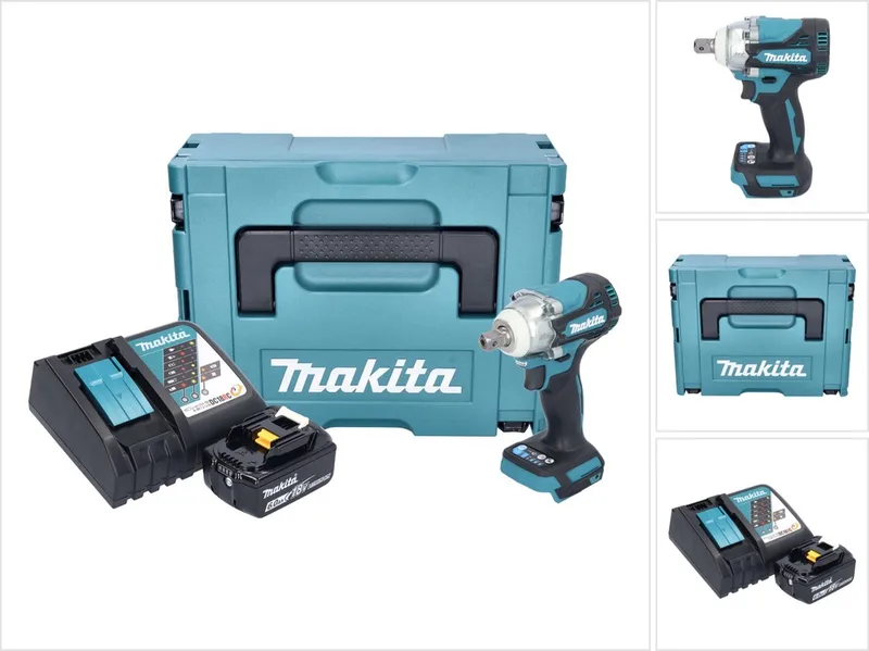 DTW 301 RG1J accu slagmoersleutel 18 V 330 Nm 1/2" borstelloos + 1x oplaadbare accu 6.0 Ah + lader + Makpac de Makita – image du produit