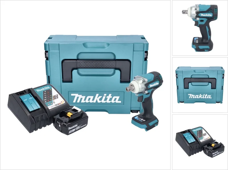 DTW 301 RT1J accu slagmoersleutel 18 V 330 Nm 1/2" borstelloos + 1x oplaadbare accu 5.0 Ah + lader + Makpac de Makita – image du produit