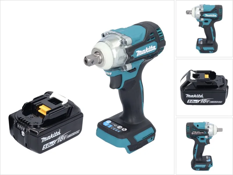 DTW 301 T1 accu slagmoersleutel 18 V 330 Nm 1/2" borstelloos + 1x oplaadbare accu 5.0 Ah - zonder oplader de Makita – image du produit