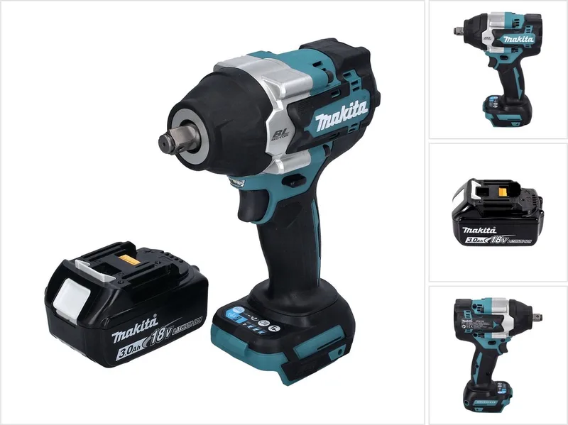 DTW 700 F1 accu slagmoersleutel 18 V 700 Nm 1/2" XPT Borstelloos + 1x oplaadbare accu 3.0 Ah - zonder oplader von Makita – Produktbild