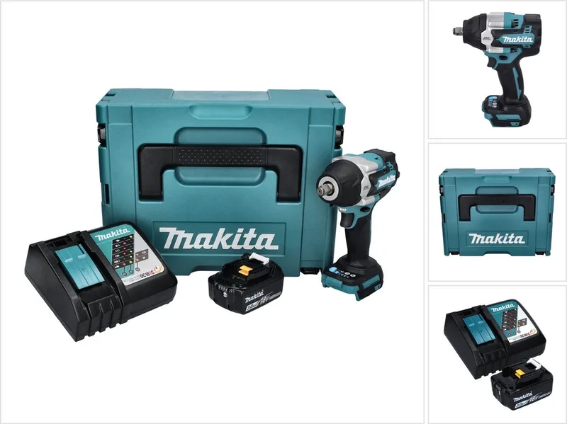 DTW 700 RF1J accu slagmoersleutel 18 V 700 Nm 1/2" XPT Borstelloos + 1x oplaadbare accu 3.0 Ah + lader + Makpac von Makita – Produktbild