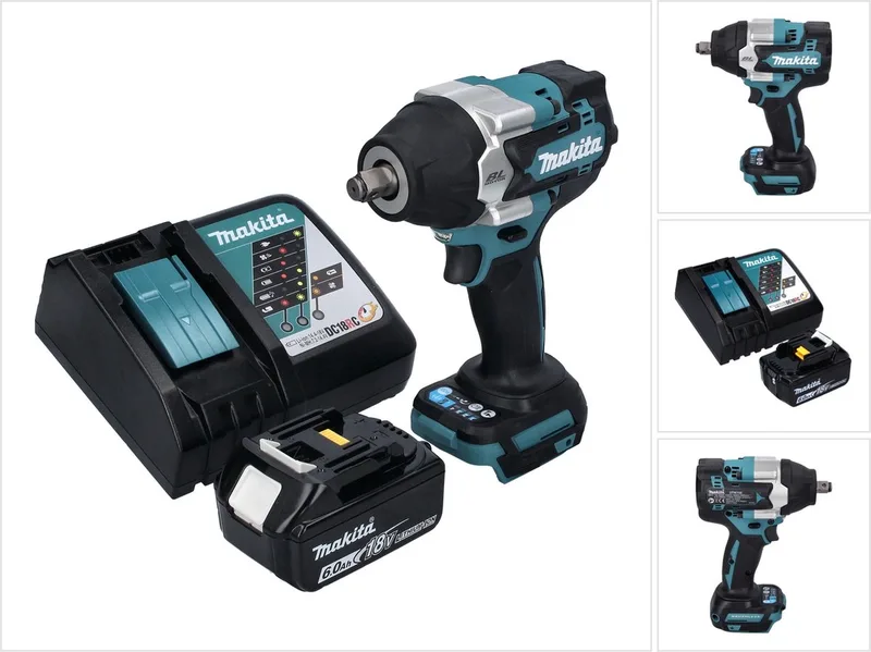 DTW 700 RG1 accu slagmoersleutel 18 V 700 Nm 1/2" XPT Borstelloos + 1x oplaadbare accu 6.0 Ah + lader von Makita – Produktbild