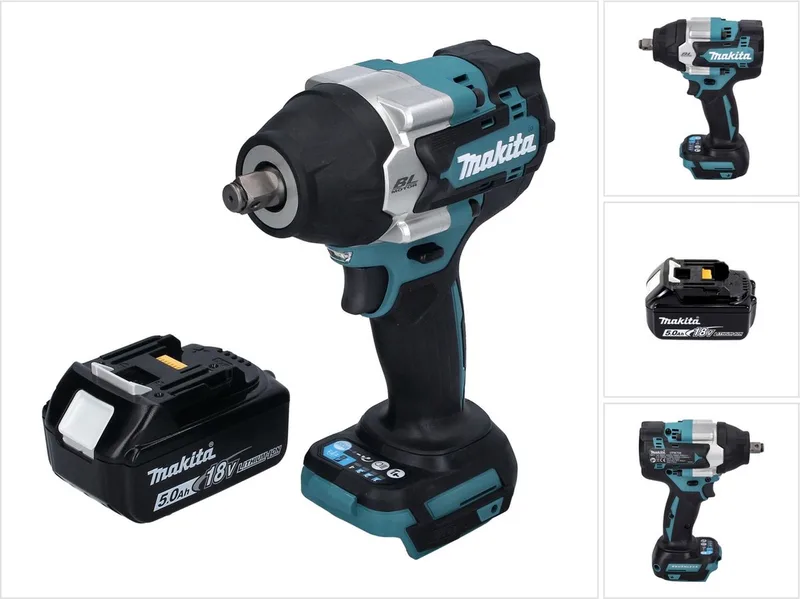 DTW 700 T1 accu slagmoersleutel 18 V 700 Nm 1/2" XPT Borstelloos + 1x oplaadbare accu 5.0 Ah - zonder oplader von Makita – Produktbild