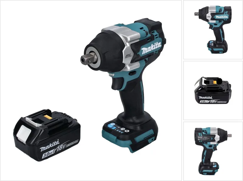 DTW 701 F1 accu slagmoersleutel 18 V 700 Nm 1/2" XPT Borstelloos + 1x oplaadbare accu 3.0 Ah - zonder oplader från Makita – produktbild