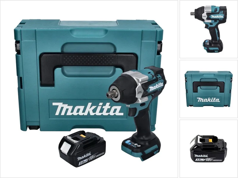 DTW 701 F1J accu slagmoersleutel 18 V 700 Nm 1/2" XPT Borstelloos + 1x oplaadbare accu 3.0 Ah + Makpac - zonder oplader van Makita – productafbeelding
