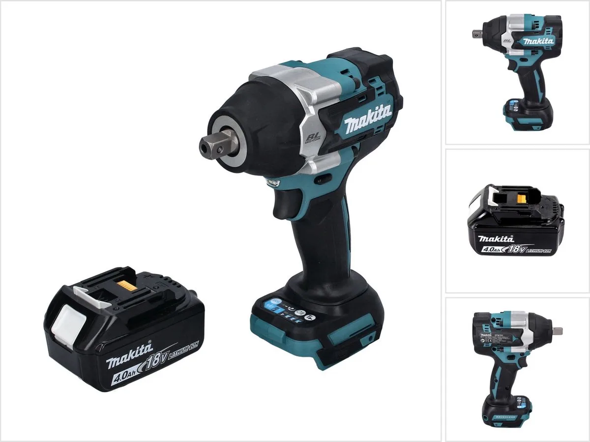 DTW 701 M1 accu slagmoersleutel 18 V 700 Nm 1/2" XPT Borstelloos + 1x oplaadbare accu 4.0 Ah - zonder oplader von Makita – Produktbild