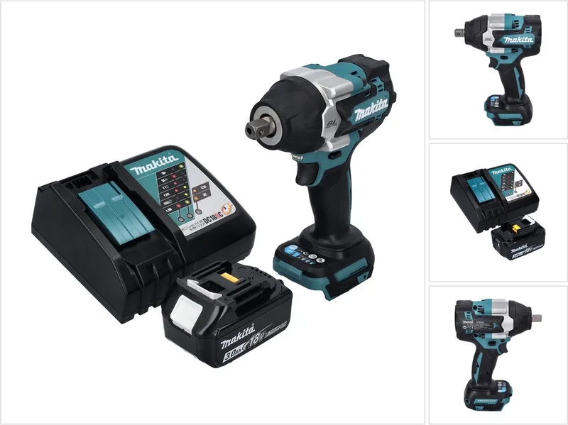 DTW 701 RF1 accu slagmoersleutel 18 V 700 Nm 1/2" XPT Borstelloos + 1x oplaadbare accu 3.0 Ah + lader by Makita – product image