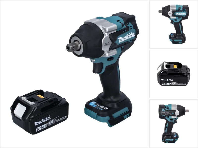 DTW 701 T1 accu slagmoersleutel 18 V 700 Nm 1/2" XPT Borstelloos + 1x oplaadbare accu 5.0 Ah - zonder oplader de Makita – image du produit