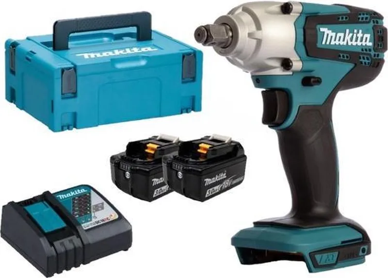 DTW190RFJ Li-Ion Accu Slagmoersleutel Set - 18V - 2x 3.0Ah accu - In Mbox Opbergkoffer - 190Nm - 1/2"" - Koolborstelloos fra Makita – produktbillede