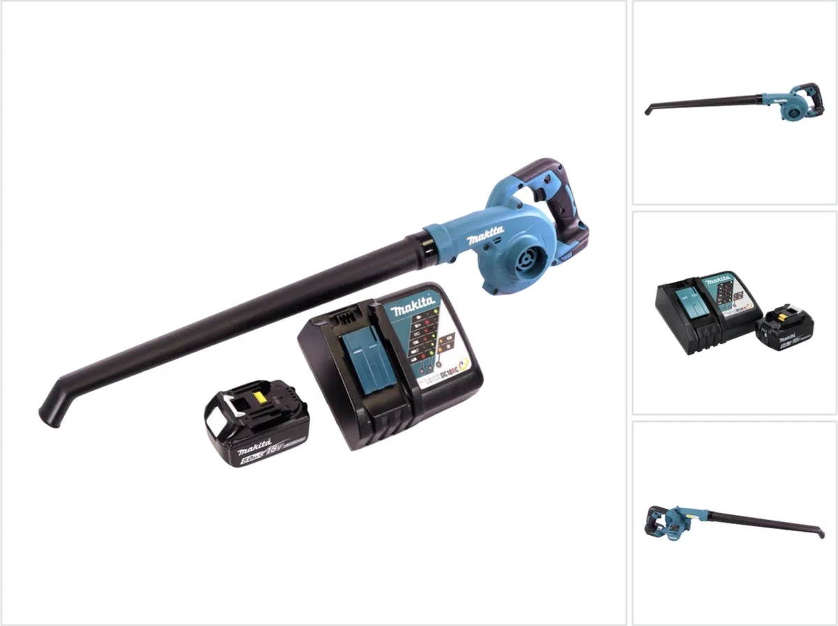 DUB 186 RT1 accubladblazer Bladblazer 18 V + 1x accu 5.0 Ah + lader de Makita – image du produit