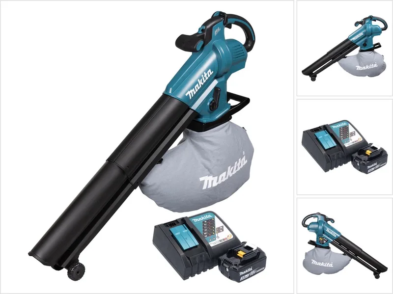 DUB 187 RF accu bladblazer en bladzuiger 18 V borstelloos + 1x accu 3,0 Ah + oplader från Makita – produktbild
