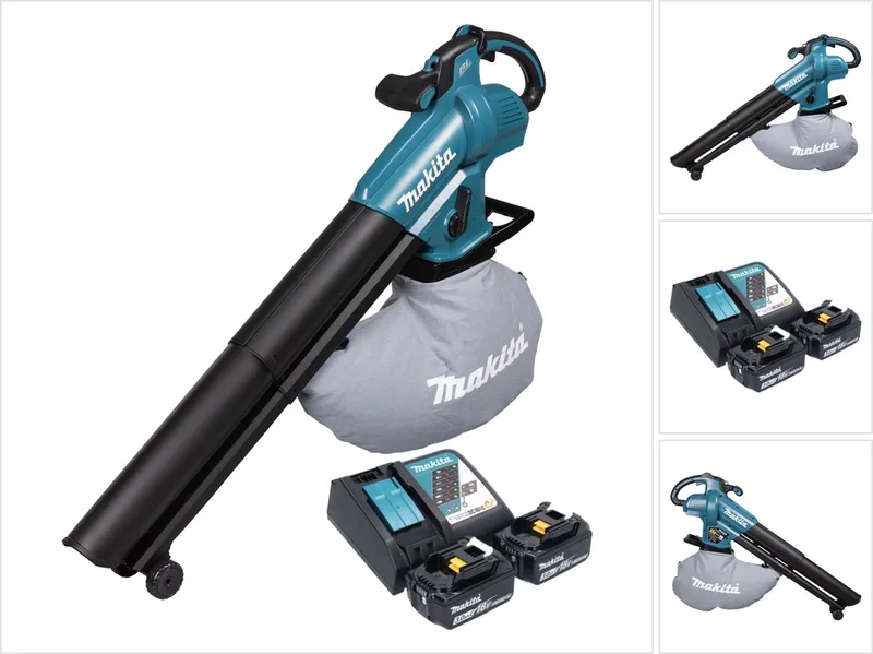 DUB 187 RF2 accu bladblazer en bladzuiger 18 V borstelloos + 2x accu 3,0 Ah + oplader de Makita – image du produit