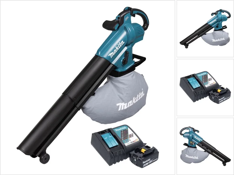 DUB 187 RG accu bladblazer en bladzuiger 18 V borstelloos + 1x accu 6,0 Ah + oplader de Makita – image du produit