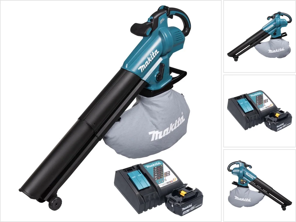 DUB 187 RM accu bladblazer en bladzuiger 18 V borstelloos + 1x accu 4,0 Ah + oplader de Makita – image du produit