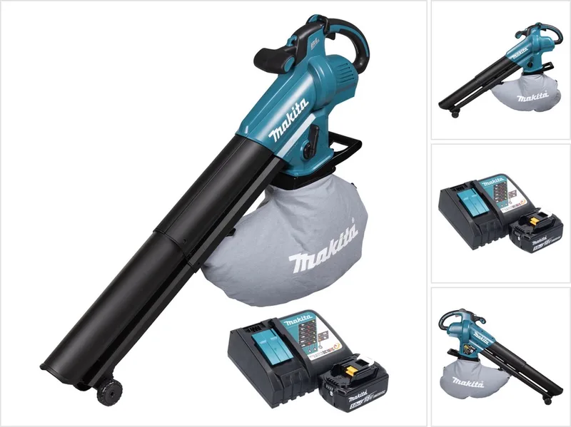 DUB 187 RT accu bladblazer en bladzuiger 18 V borstelloos + 1x accu 5,0 Ah + oplader von Makita – Produktbild