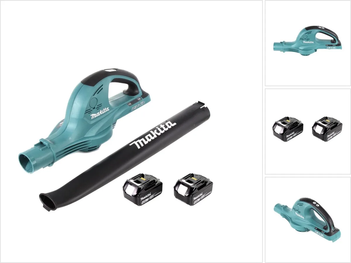 DUB 361 M 2x 18 V / 36 V accu bladblazer blazer + 2x Makita BL 1840 B 4 Ah / 4000 mAh accu von Makita – Produktbild