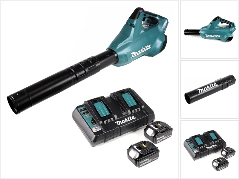 DUB 362 2x18 volt accu bladblazer + 2x 6 Ah accu + Makita DC 18 RD dubbele lader von Makita – Produktbild