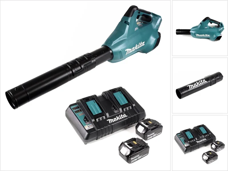 DUB 362 PT accu bladblazer 36V + 2x oplaadbare batterijen 5.0Ah + dubbele lader von Makita – Produktbild