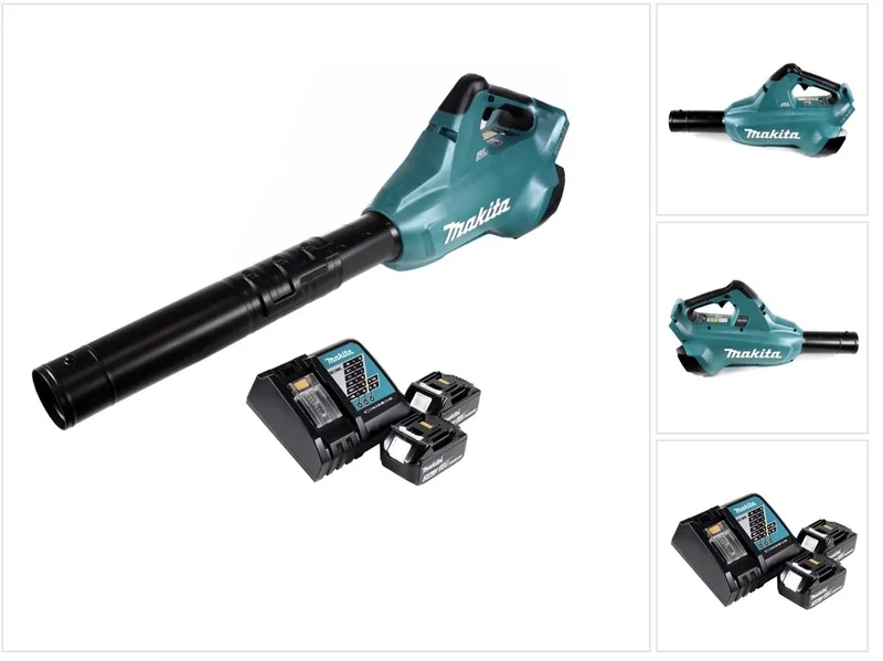 DUB 362 RF accubladblazer 2x18V + 2x accu 3.0Ah + lader fra Makita – produktbillede