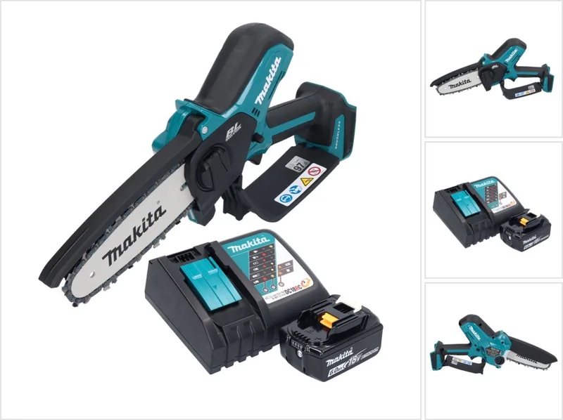 DUC 150 RG accu kettingzaag 18 V 15 cm borstelloos + 1x accu 6,0 Ah + lader von Makita – Produktbild