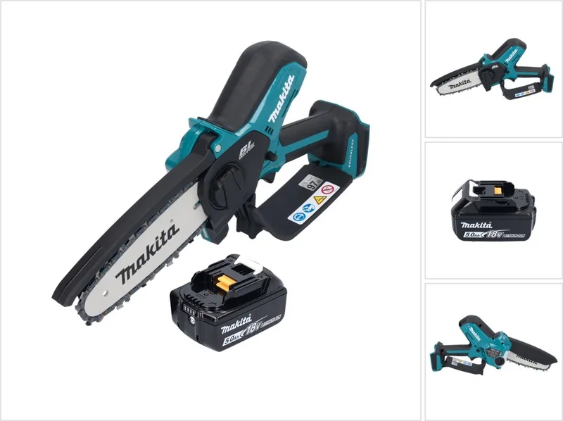 DUC 150 T accu kettingzaag 18 V 15 cm borstelloos + 1x accu 5,0 Ah - zonder lader von Makita – Produktbild