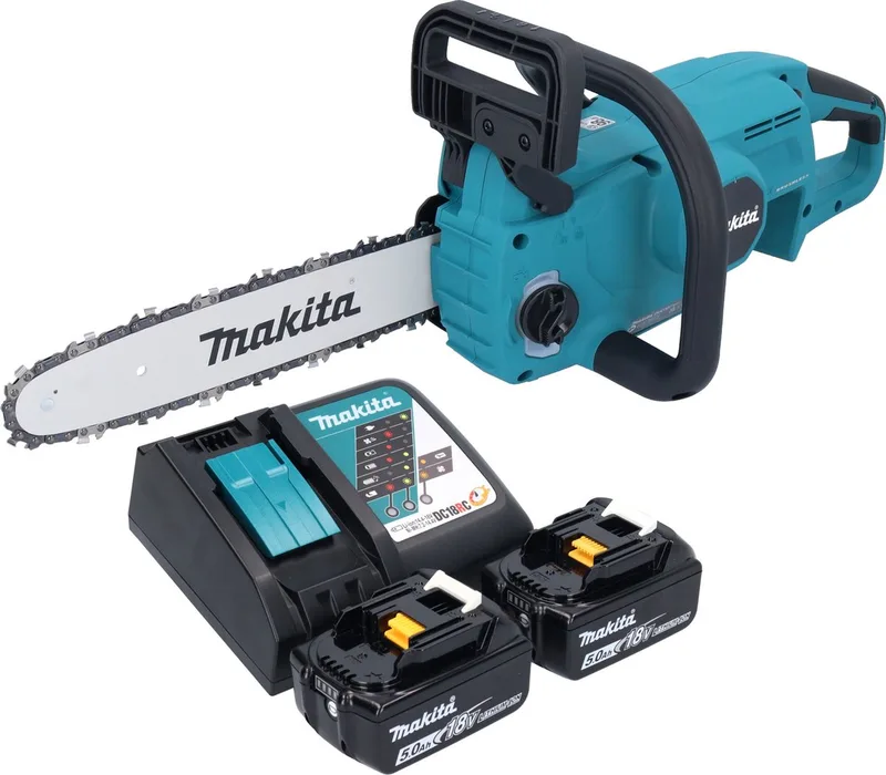 DUC 307 RT2X3 accu-kettingzaag 18 V 30 cm borstelloos + 2x accu 5.0 Ah + lader von Makita – Produktbild