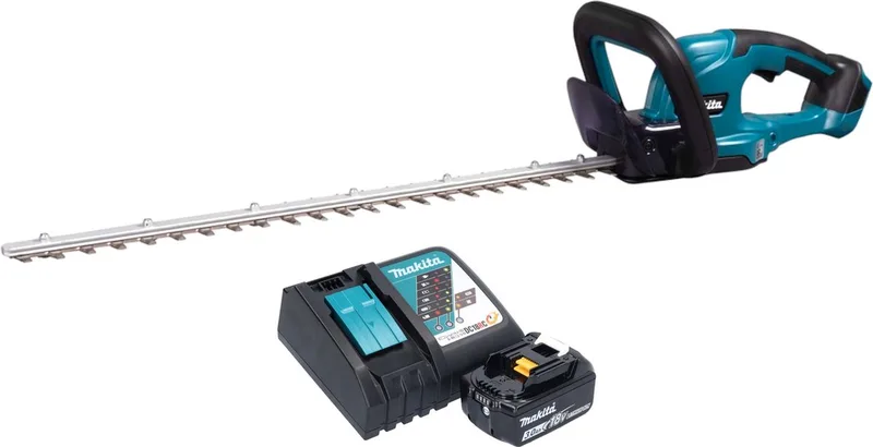 DUH 607 RF accu heggenschaar 18 V 60 cm + 1x accu 3,0 Ah + oplader von Makita – Produktbild