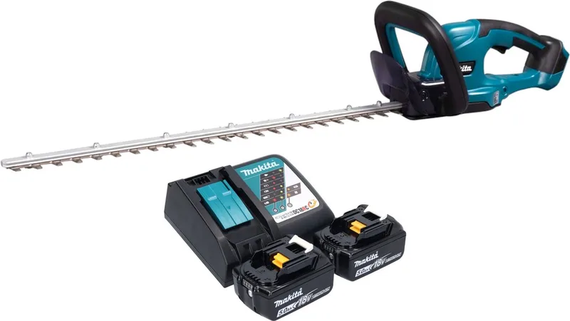 DUH 607 RT2 accu-heggenschaar 18 V 60 cm + 2x accu 5,0 Ah + oplader von Makita – Produktbild