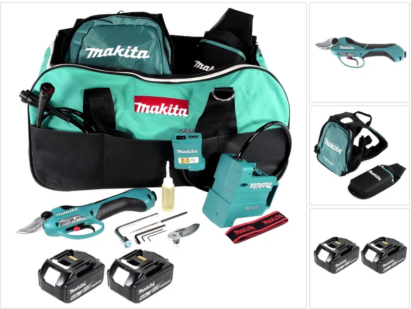 DUP 361 G accu-snoeischaar takkenschaar 36 V (2x 18 V) + 2x accu 6,0 Ah + tas - zonder oplader van Makita – productafbeelding