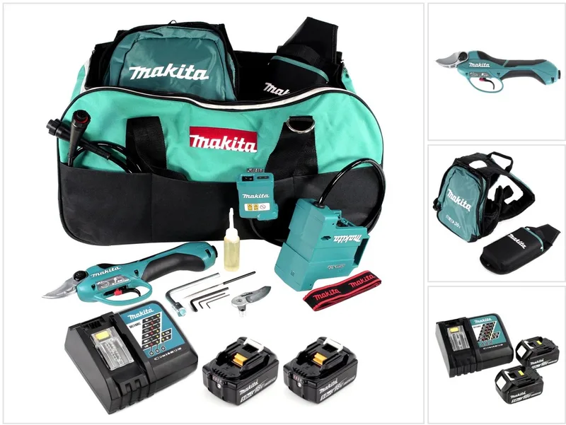 DUP 361 RT accu-snoeischaar 36 V (2x 18 V) + 2x accu 5,0 Ah + oplader + tas von Makita – Produktbild