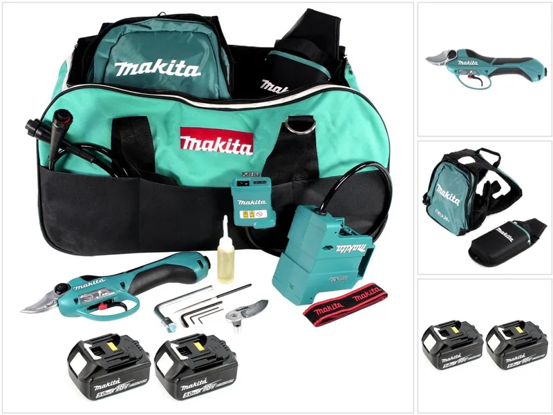 DUP 361 T accu-snoeischaar takkenschaar 36 V (2x 18 V) + 2x accu 5,0 Ah + tas - zonder oplader von Makita – Produktbild