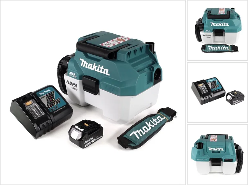 DVC 750 LRT1X3 accu stofzuiger nat- en droogzuiger 18 V draagbaar + 1x 5,0 Ah accu en oplader - zonder accessoires von Makita, Grün – Produktbild