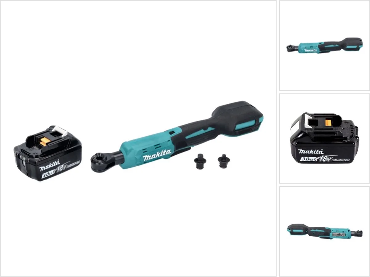 DWR 180 F1 accu-ratelsleutel 18 V 47,5 Nm 1/4" 3/8" + 1x accu 3,0 Ah - zonder oplader von Makita, Türkis – Produktbild