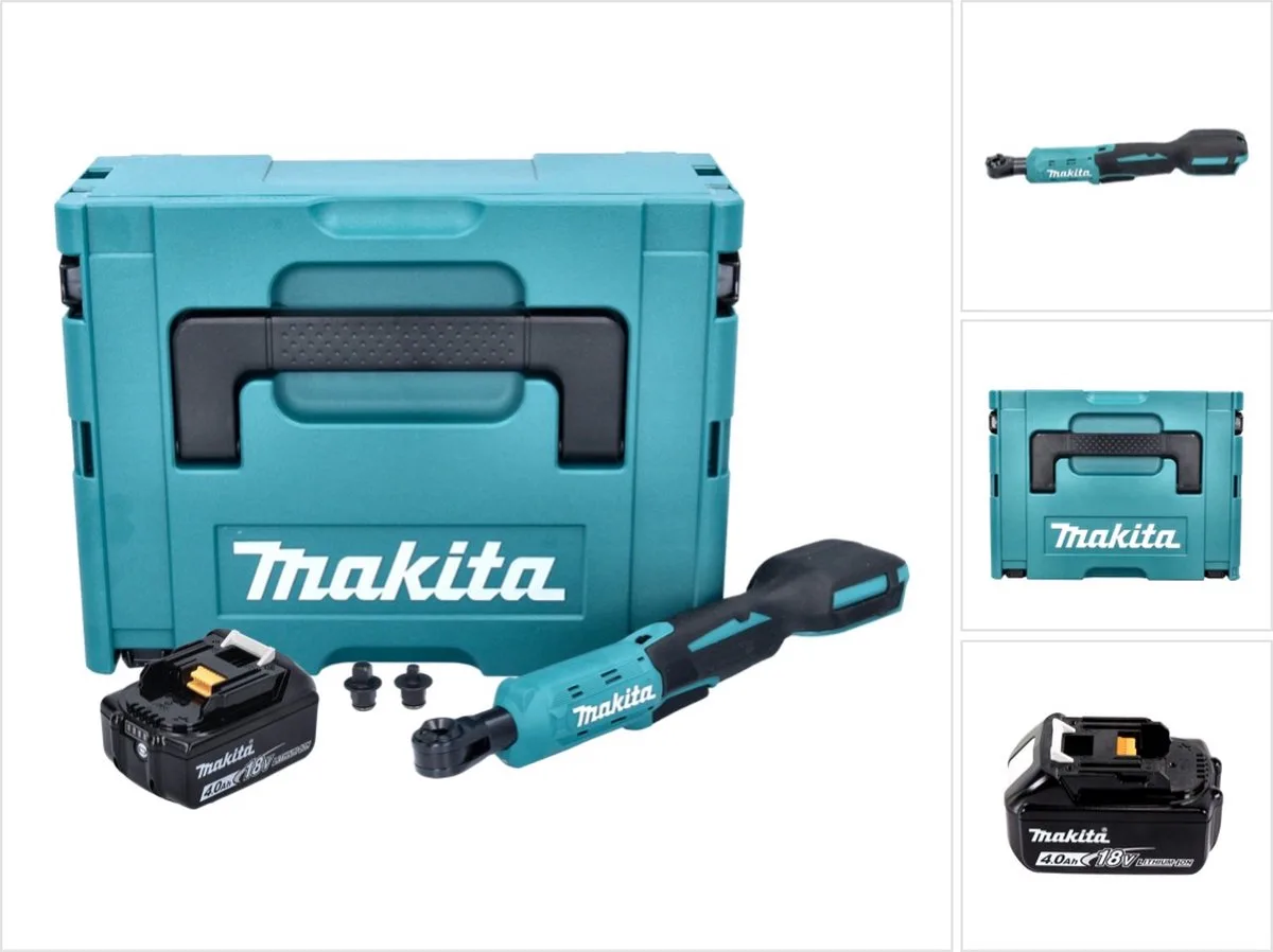 DWR 180 M1J accu-ratelsleutel 18 V 47,5 Nm 1/4" 3/8" + 1x accu 4,0 Ah + Makpac - zonder oplader fra Makita, Sort – produktbillede