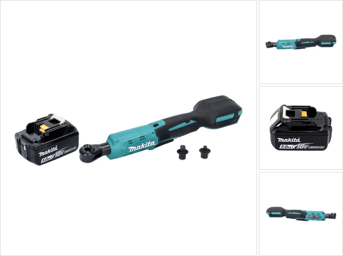 DWR 180 T1 accu-ratelsleutel 18 V 47,5 Nm 1/4" 3/8" + 1x accu 5,0 Ah - zonder oplader van Makita, Blauw – productafbeelding