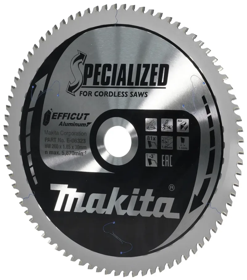 E-06323 E-06323 Kreissägeblatt 260 x 30 x 1.85 mm Zähneanzahl: 81 1 St. de Makita – image du produit 2 sur 2