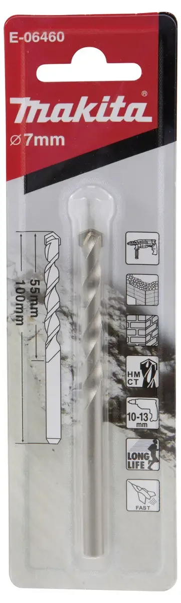 E-06460 Stein-Spiralbohrer 7 mm Zylinderschaft 1 St. by Makita – product image
