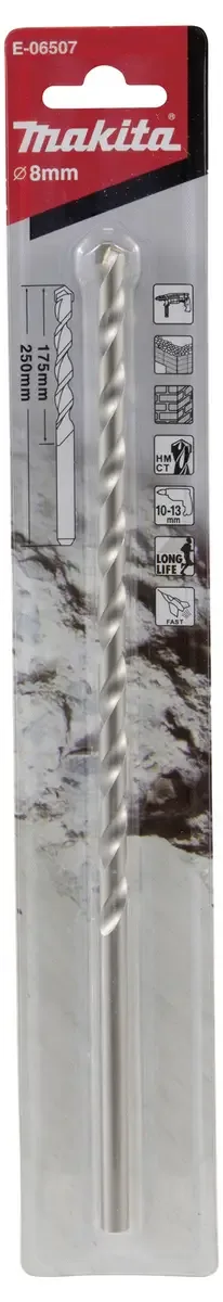 E-06507 Hartmetall Beton-Spiralbohrer 8 mm Zylinderschaft 1 St. by Makita – product image