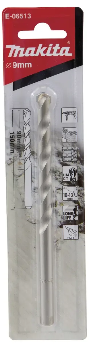 E-06513 Hartmetall Stein-Spiralbohrer 9 mm Zylinderschaft 1 St. by Makita – product image