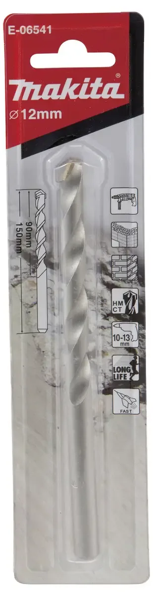 E-06541 Hartmetall Stein-Spiralbohrer 12 mm Zylinderschaft 1 St. by Makita – product image