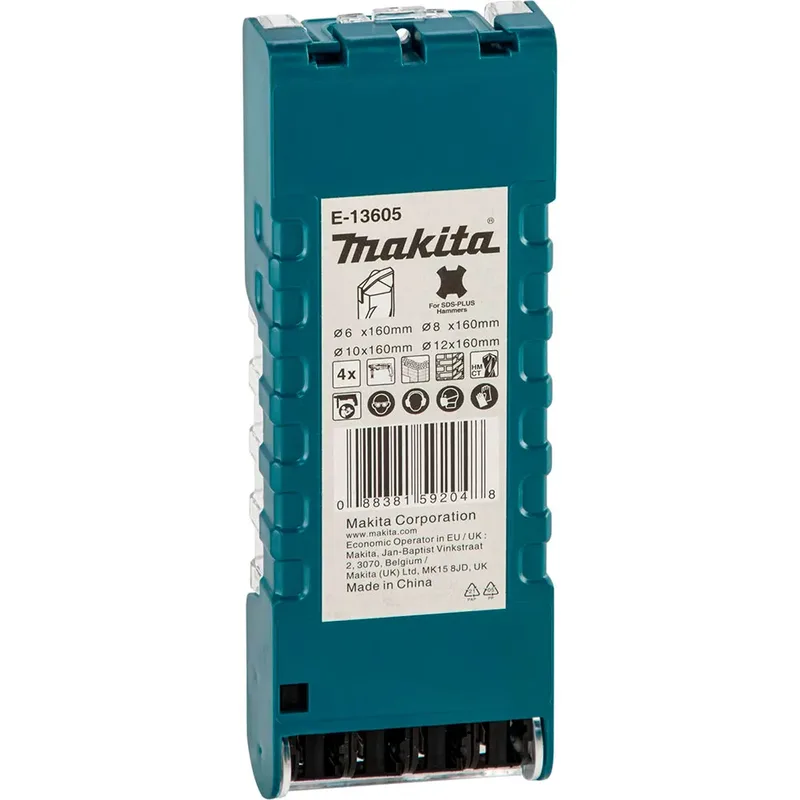 E-13605 Drill Bit Set - For Concrete Masonry Bricks - 4 Pieces van Makita – productafbeelding