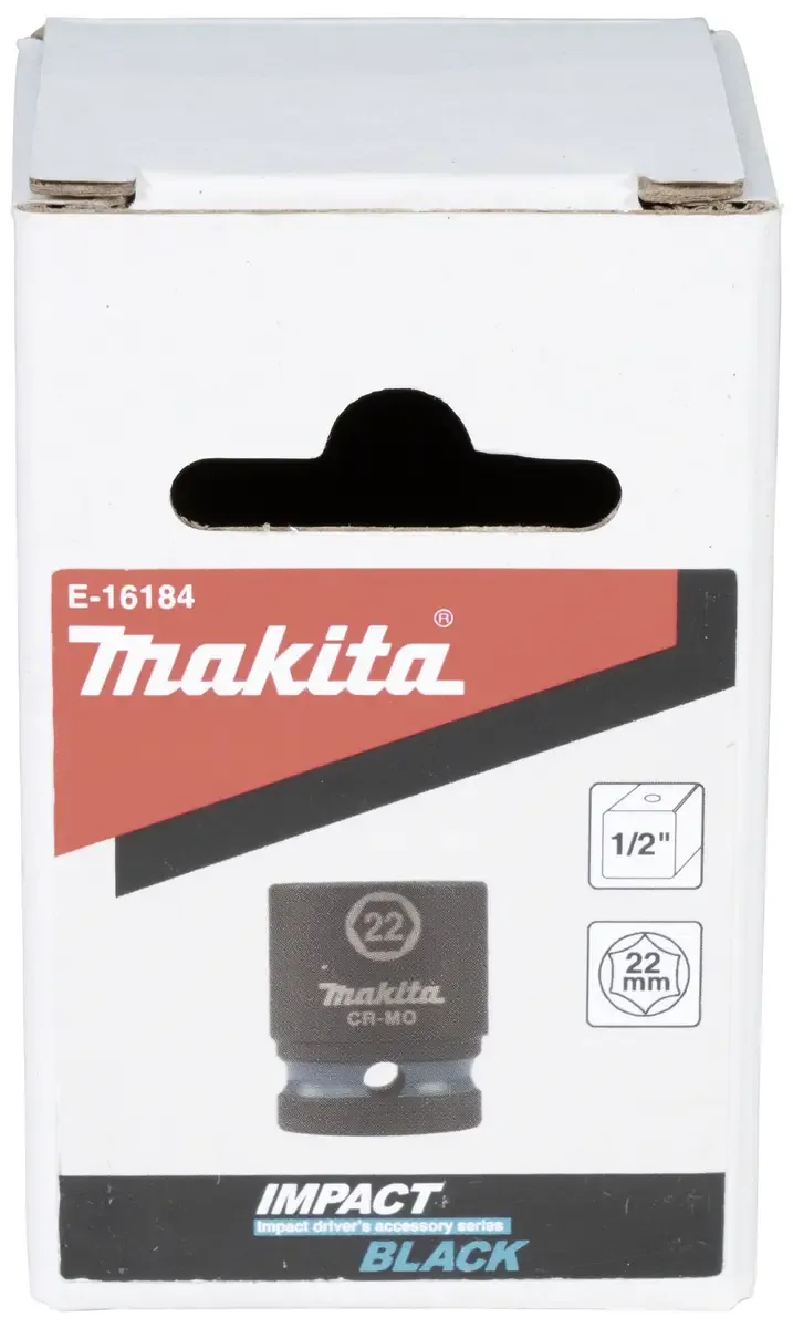 E-16184 Impact Black E-16184 hexagonal Douille pour perceuse à percussion 22 mm 1/2 22 mm 1 pièce 1/2 (12.5 mm) de Makita – image du produit 2 sur 2