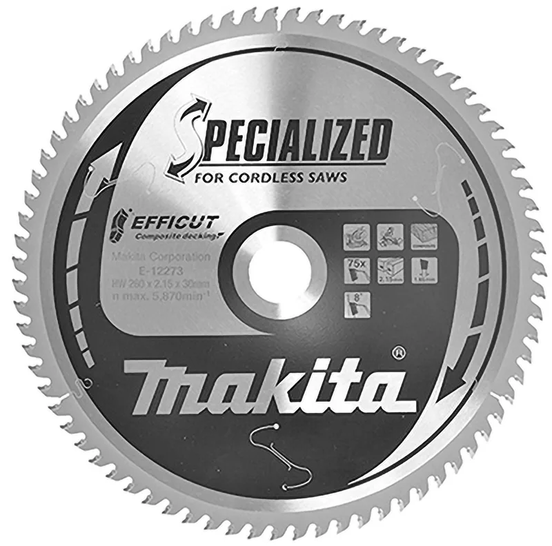 EFFICUT Zaagblad WPC / Hout 260 x 30 x 75T - E-12273 by Makita – product image