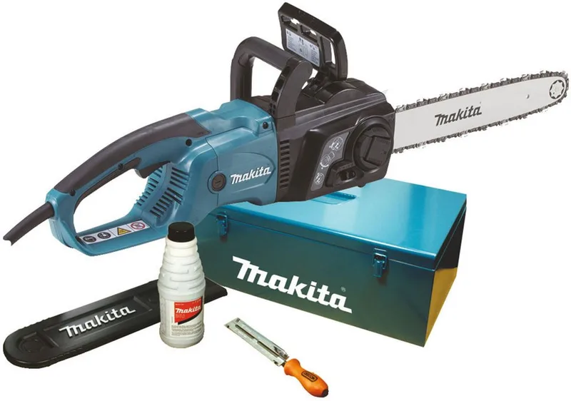 UC3551AK Kettingzaag Elektrisch 2000 W Lengte mes 350 mm Met accessoires van Makita, Blauw – productafbeelding 1 van 5